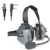 Carbon Fiber Style Behind The Head Two Way Radio Headset with Cord Cable, Volume Control Knob, 3.5mm Input Jack for Kenwood and BaoFeng 2-Pin Radios view 2