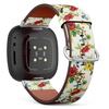 CJBROES Replacement Leather Watch Band, Compatible with Fitbit Versa 3 and Fitbit Sense of Wristband Bracelet Accessory - Flowers Poppy Wild Roses Cornflower view 1