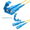 SpeedyFiberTX 12-Pack 8 Meter LC/U to SC/U Fiber Patch Cable, Corning SMF-28 Singlemode 9/125um Ultra Optical Fiber, OS1/OS2 Compatible, Duplex Yellow Riser OFNR Cable Jacket view 2