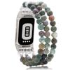 C&L Accessories Compatible with Fitbit Charge 5/Charge 6 Bands, Natural Gemstone Beaded Handmade Adjustable Bracelet Replacement Bands for Women (Indian Agate) view 1