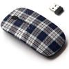 2.4G Wireless Mouse with Cute Pattern Design for All Laptops and Desktops with Nano Receiver - Blue White Tartan Plaid Scottish view 1