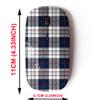 2.4G Wireless Mouse with Cute Pattern Design for All Laptops and Desktops with Nano Receiver - Blue White Tartan Plaid Scottish view 2