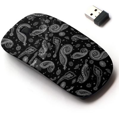 CJCBROES 2.4G Wireless Mouse with Cute Pattern Design for All Laptops and Desktops with Nano Receiver - Paisley Ethnic