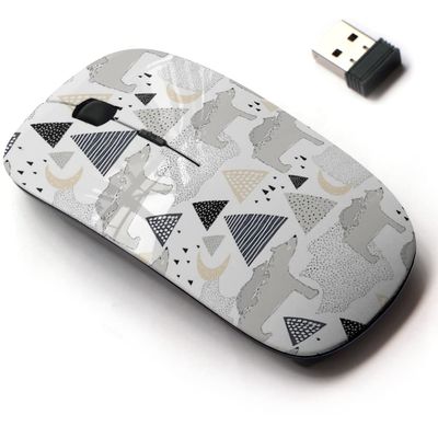 2.4G Wireless Mouse with Cute Pattern Design for All Laptops and Desktops with Nano Receiver - Childish Polar Bear