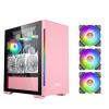 BBNB Gaming Case, Mid - Tower PC Gaming Case M-ATX/ITX - Front I/O USB 3.0 Port - Tempered Glass Side Panell - 6 Fan Position -Color Fan (Size : 3fans) view 1