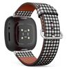 CJBROES Replacement Leather Watch Band, Compatible with Fitbit Versa 3 and Fitbit Sense of Wristband Bracelet Accessory - Tablecloth Checkered view 1