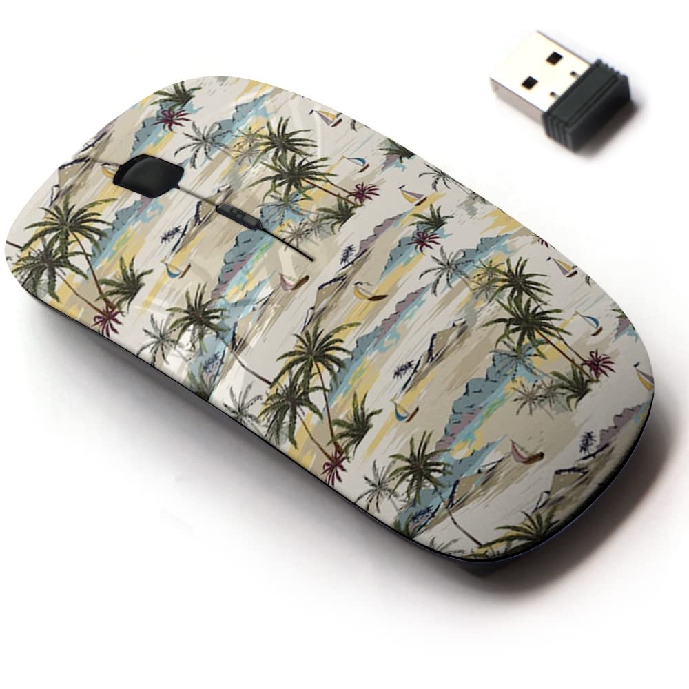 2.4G Wireless Mouse with Cute Pattern Design for All Laptops and Desktops with Nano Receiver - Beautiful Island