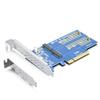 10Gtek Dual M.2 NVMe SSD Adapter Card - PCIe 3.0 x8 Slot (M-Key), Supports 2X NVMe Drives via Bifurcation | Requires BIOS Split Support | High-Speed Storage Expansion for Desktop PCs view 1