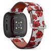 CJBROES Replacement Leather Watch Band, Compatible with Fitbit Versa 3 and Fitbit Sense of Wristband Bracelet Accessory - Poppies view 1