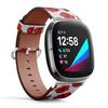 CJBROES Replacement Leather Watch Band, Compatible with Fitbit Versa 3 and Fitbit Sense of Wristband Bracelet Accessory - Poppies view 2