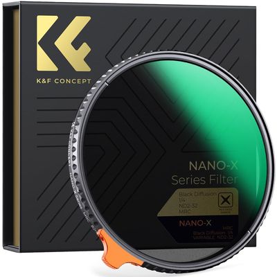 K&F CONCEPT 72mm Black Diffusion 1/4 Effect & Variable ND2-ND32 ND Filter 2-in-1 for Camera Lens with 28 Multi-Layer Coatings (Nano-X Series)