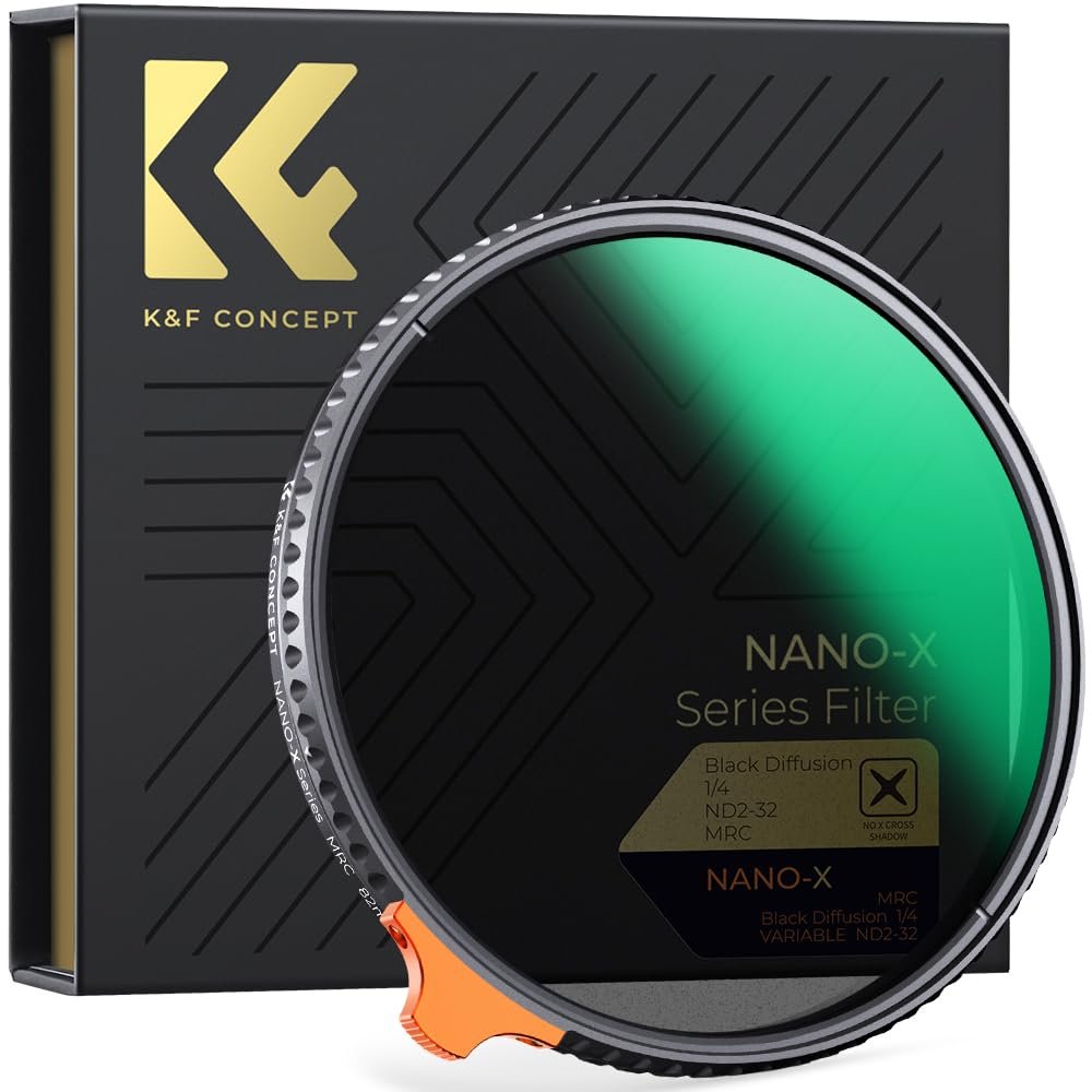 K&F CONCEPT 72mm Black Diffusion 1/4 Effect & Variable ND2-ND32 ND Filter 2-in-1 for Camera Lens with 28 Multi-Layer Coatings (Nano-X Series)