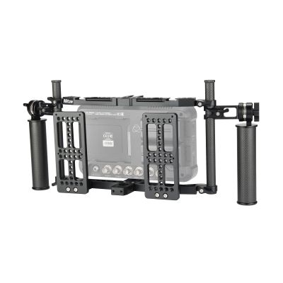Nitze Universal Directors Monitor Cage with Two Cheese Plates, Carbon Fiber Handles and Rods for Any Monitor up to 10" - JSQ-003