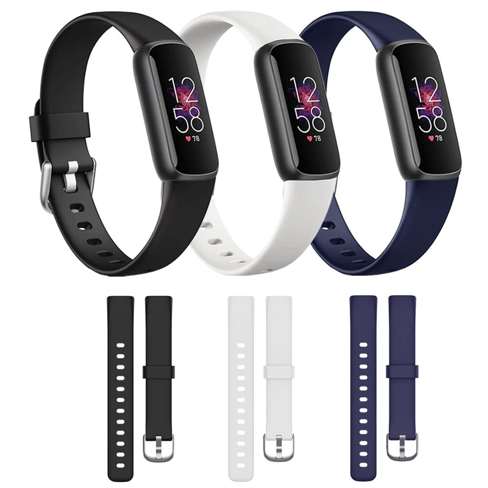3 Pack Pattern Bands Compatible with Fitbit luxe Watch Band Strap Bracelet for Men Women -Luxe Classic & Special Edition Adjustable Sport Wristbands Replacement Accessory-Small Size Women Slim Bands