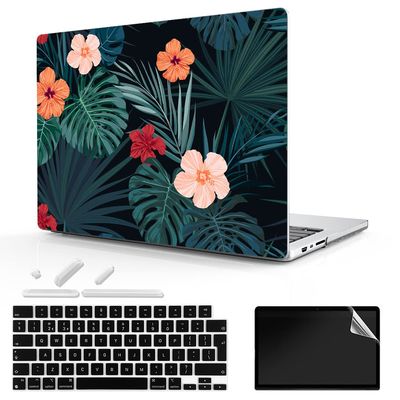 TeDaWen for MacBook Pro 16-inch Protective case 2021 model-A2485 M1 Pro/M1 Max chip and Touch ID, with Keyboard Cover, Plastic Hard Shell Protective Cover, Plant-3