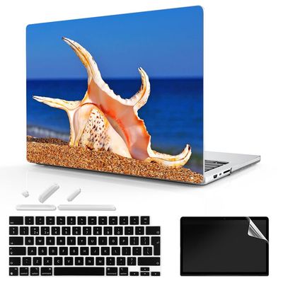 TeDaWen for MacBook Pro 16-inch Protective case 2021 model-A2485 M1 Pro/M1 Max chip and Touch ID, with Keyboard Cover, Plastic Hard Shell Protective Cover, Beach scenery-13