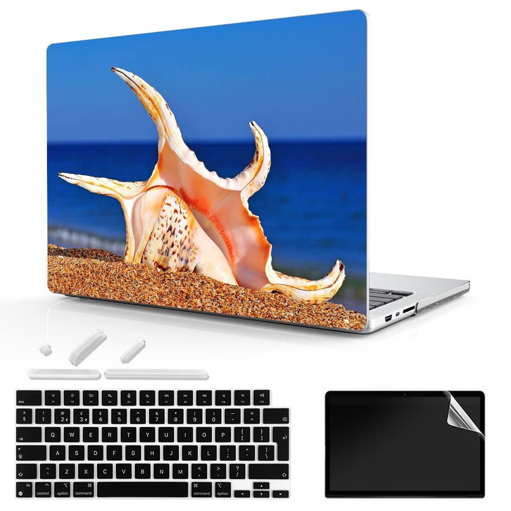 TeDaWen for MacBook Pro 16-inch Protective case 2021 model-A2485 M1 Pro/M1 Max chip and Touch ID, with Keyboard Cover, Plastic Hard Shell Protective Cover, Beach scenery-13