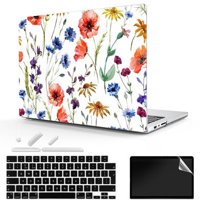 TeDaWen for MacBook Pro 16-inch Protective case 2021 model-A2485 M1 Pro/M1 Max chip and Touch ID, with Keyboard Cover, Plastic Hard Shell Protective Cover, Plant-4