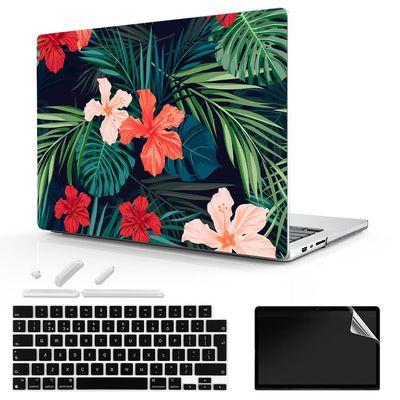 TeDaWen for MacBook Pro 16-inch Protective case 2021 model-A2485 M1 Pro/M1 Max chip and Touch ID, with Keyboard Cover, Plastic Hard Shell Protective Cover, Plant-5