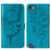 Asdsinfor Compatible with iPod Touch 7/ iPod Touch 6/iPod Touch 5 Wallet Case,with Credit Card Holder, for Women & Men,with Stand PU Leather Magnetic Closure Case for iPod Touch 7 Butterfly Blue YB view 3