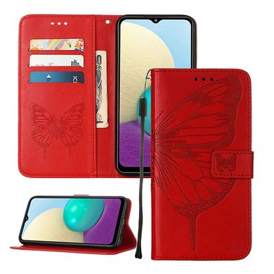 Asdsinfor iPod Touch 7/ iPod Touch 6/iPod Touch 5 Wallet Case,with Credit Card Holder, for Women & Men,with Stand PU Leather Magnetic Closure Case for iPod Touch 7 Butterfly Red YB