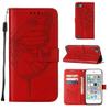 Asdsinfor iPod Touch 7/ iPod Touch 6/iPod Touch 5 Wallet Case,with Credit Card Holder, for Women & Men,with Stand PU Leather Magnetic Closure Case for iPod Touch 7 Butterfly Red YB view 2