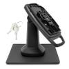 ENS Tailwind Ingenico Lane/5000 V2 7" Latch and Key Lock Flexipole Plus Pole Mount Terminal Stand with Square Freestanding Mobility Base Plate, Black view 1
