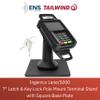 ENS Tailwind Ingenico Lane/5000 V2 7" Latch and Key Lock Flexipole Plus Pole Mount Terminal Stand with Square Freestanding Mobility Base Plate, Black view 2