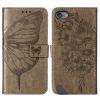 Asdsinfor iPod Touch 7/ iPod Touch 6/iPod Touch 5 Wallet Case,with Credit Card Holder, for Women & Men,with Stand PU Leather Magnetic Closure Case for iPod Touch 7 Butterfly Gray YB view 3