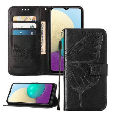 Asdsinfor iPod Touch 7/ iPod Touch 6/iPod Touch 5 Wallet Case,with Credit Card Holder, for Women & Men,with Stand PU Leather Magnetic Closure Case for iPod Touch 7 Butterfly Black YB