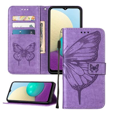 Asdsinfor iPod Touch 7/ iPod Touch 6/iPod Touch 5 Wallet Case,with Credit Card Holder, for Women & Men,with Stand PU Leather Magnetic Closure Case for iPod Touch 7 Butterfly Light Purple YB