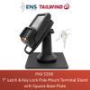 ENS Tailwind Pax S300 7" Latch and Key Lock Flexipole Plus Pole Mount PIN Pad Stand with Square Freestanding Mobility Base Plate, Black view 2