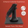 ENS Tailwind Pax S300 7" Latch and Key Lock Flexipole Plus Pole Mount PIN Pad Stand with Square Freestanding Mobility Base Plate, Black view 3