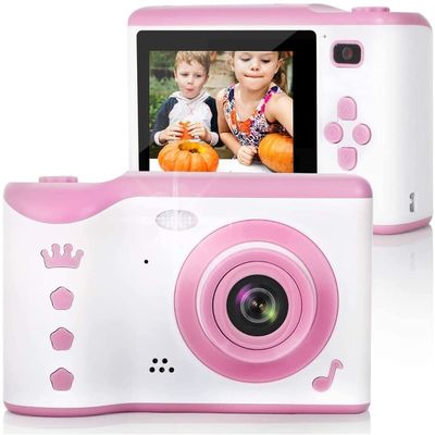 NCRD Kids Selfie Camera, Christmas Birthday Gifts for Boys, HD Digital Video Cameras, Portable Toy for Boy with 32GB SD Card (Color : Pink)