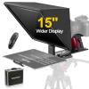 Desview TP150 teleprompter 15 inch High Display Mirror Aluminum Alloy Teleprompter with Remote Control Compatible with ipad DSLR Camcorders Easy Assembly with Carry Case for Video Making view 1