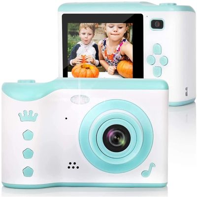 NCRD Kids Selfie Camera, Christmas Birthday Gifts for Boys, HD Digital Video Cameras, Portable Toy for Boy with 32GB SD Card (Color : Blue)