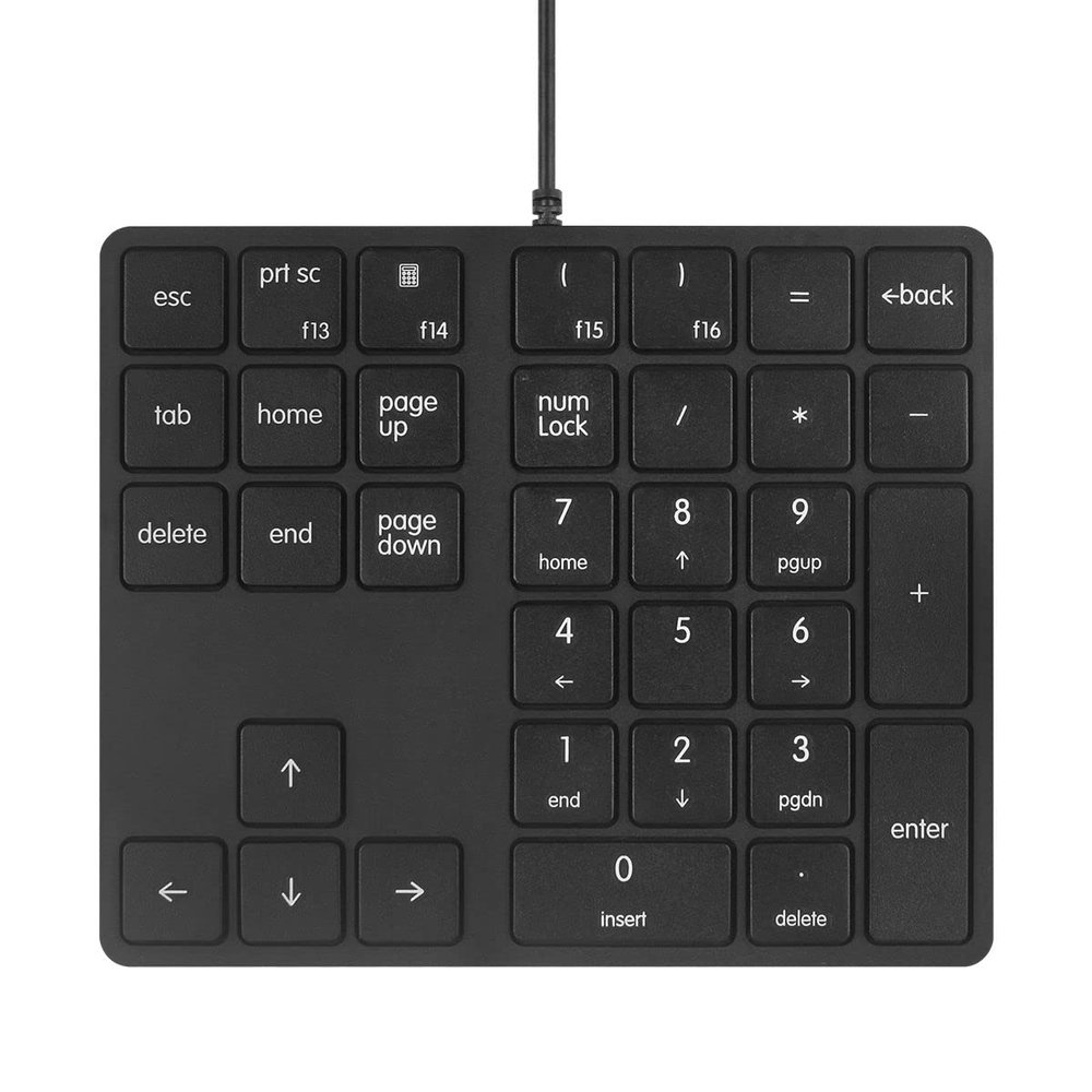 Merdia Numeric Keypads Wired Numpad 34 Keys External Mini Slim Keyboard Magic Force for Financial Cashier Securities-Black| Laptop Accessories | Num Pad | Number keypad for Laptop | Work Keyboard