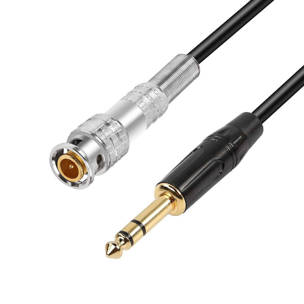 MEIRIYFA 6.35mm BNC Audio Cable, BNC to 1/4 TRS Bidirectional Extension Cord for CCTV DVR Camera Antenna Radio (0.5M)
