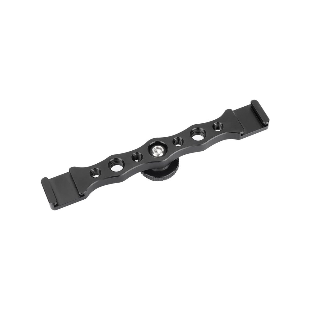SZRIG Double End Shoe Mount Support Rail with 1/4" & 3/8" Thread Holes for Photo Studio