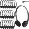 Flutesan 20 Pack Headphones Bulk Libraries Wired on Ear Headphones Over The Head Earphones for Boys Girls Adults(Black) view 1