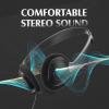 Flutesan 20 Pack Headphones Bulk Libraries Wired on Ear Headphones Over The Head Earphones for Boys Girls Adults(Black) view 3