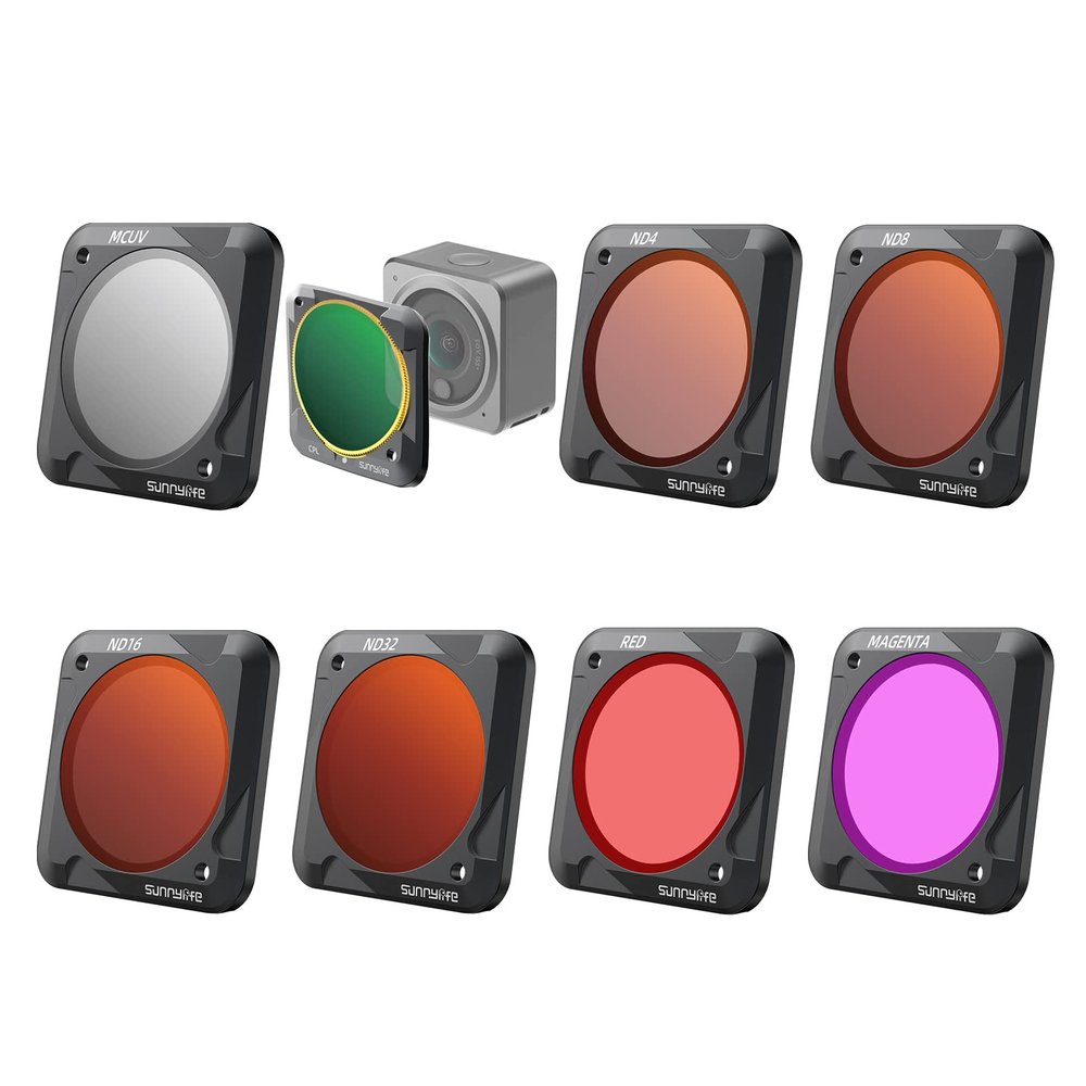 Action 2 Filters Set for DJI Osmo Action 2 Camera Accessories ND UV CPL MCUV ND-PL Diving Magnetic Lens Filter Kit (MCUV+CPL+ND4+ND8+ND16+ND32+Red+Magenta)
