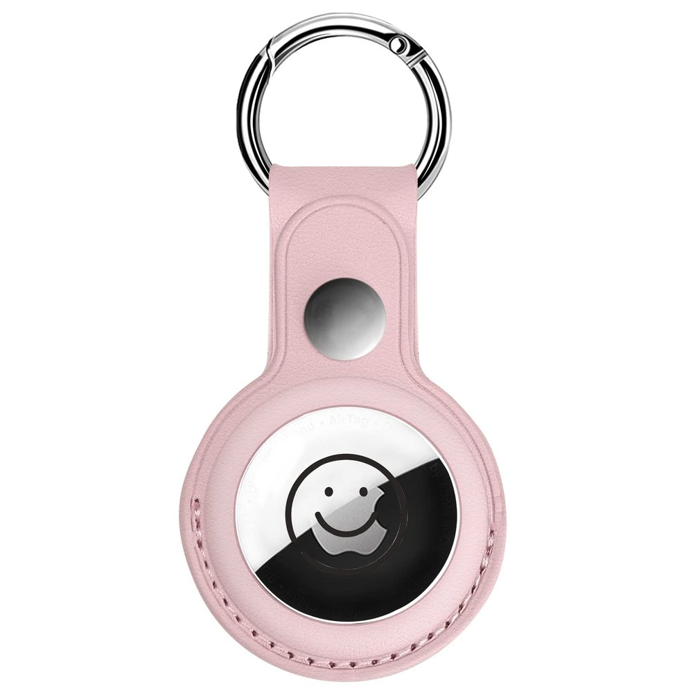 NeBuRing Leather Case,Key Ring Holder Protection Cover with Keychain Compatible for Mini Tracker -Pink