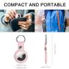 NeBuRing Leather Case,Key Ring Holder Protection Cover with Keychain Compatible for Mini Tracker -Pink view 3