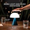 Lexon Mina L Audio 2 in 1 Mushroom Table Lamp and Wireless Bluetooth Speaker, 9 LED Color Mood Lamp for Bedrooms & Living Room & Music Player - Alu Poli view 3
