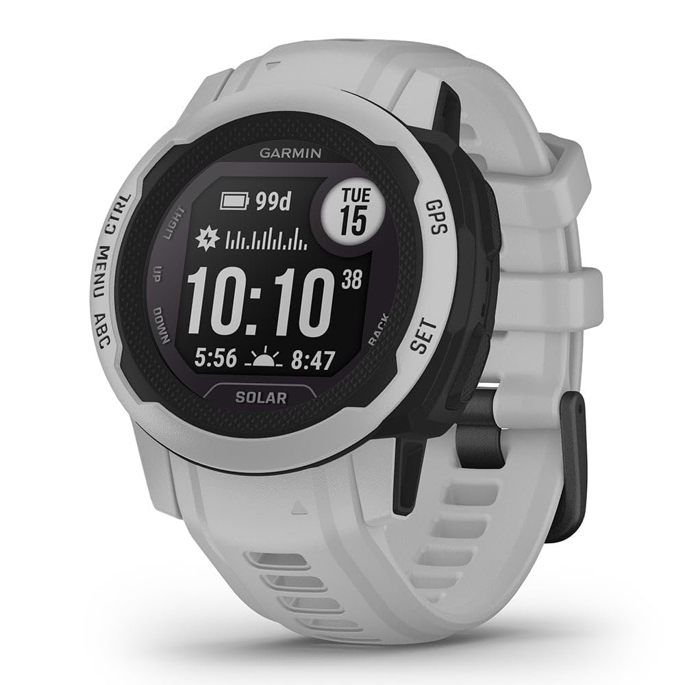Garmin Instinct 2S Solar, Smaller-Sized Rugged Outdoor Watch with GPS, with Solar Charging Capabilities, Built for All Elements, Multi-GNSS Support, Tracback Routing and More, Mist Gray