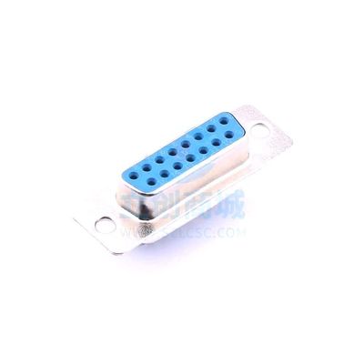 10 Pcs D-SUB, 15pin, Double Row, Female, Blue, Solder Wire, tinned, Without Screws D-Sub/DVI/HDMI Connector-D-Sub DS1033-15FUNSiSS-CT