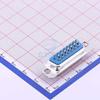 10 Pcs D-SUB, 15pin, Double Row, Female, Blue, Solder Wire, tinned, Without Screws D-Sub/DVI/HDMI Connector-D-Sub DS1033-15FUNSiSS-CT view 2