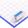 10 Pcs D-SUB, 15pin, Double Row, Female, Blue, Solder Wire, tinned, Without Screws D-Sub/DVI/HDMI Connector-D-Sub DS1033-15FUNSiSS-CT view 3