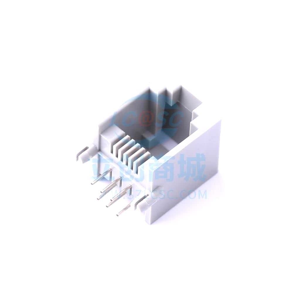 10 Pcs RJ116P6C, Full Gold, Gray, earless, unshielded Ethernet Connector (RJ45 RJ11) Plug-in RJ Socket DS1133-S60APX